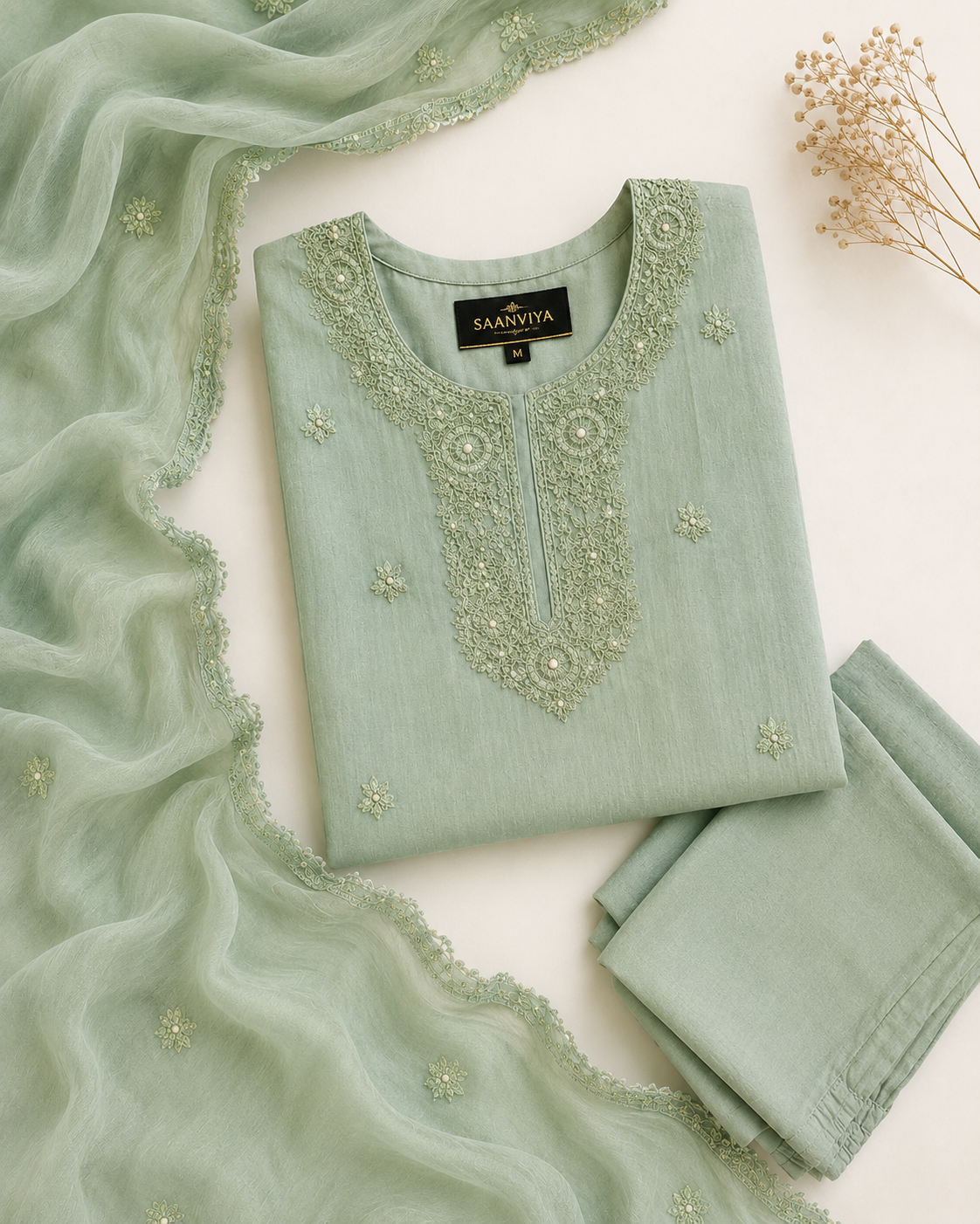 Mint Green Anarkali Kurta Set