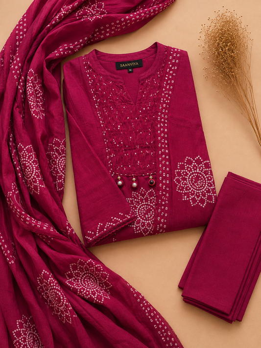 Dark Pink Kurta Set