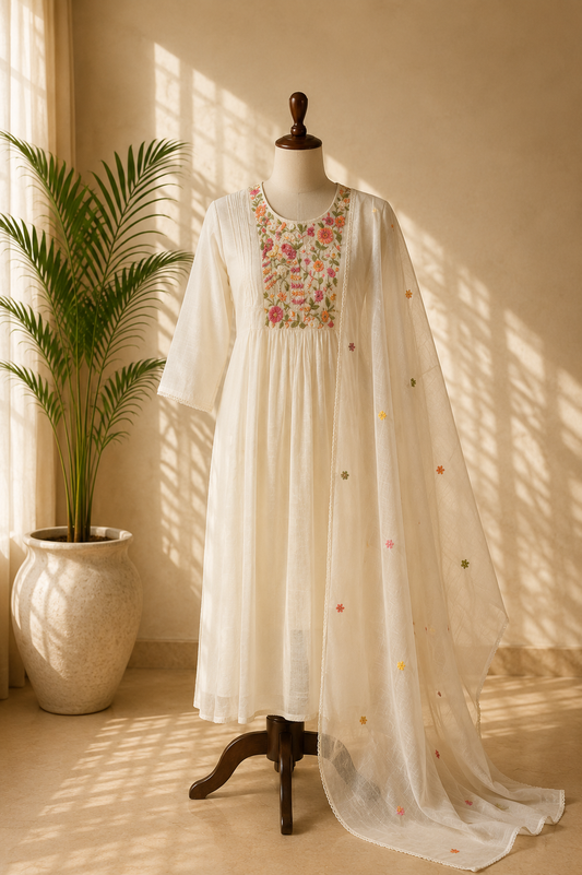 Floral Ivory Kurta set