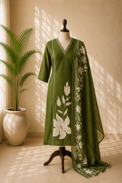 Olive Green Kurta Set