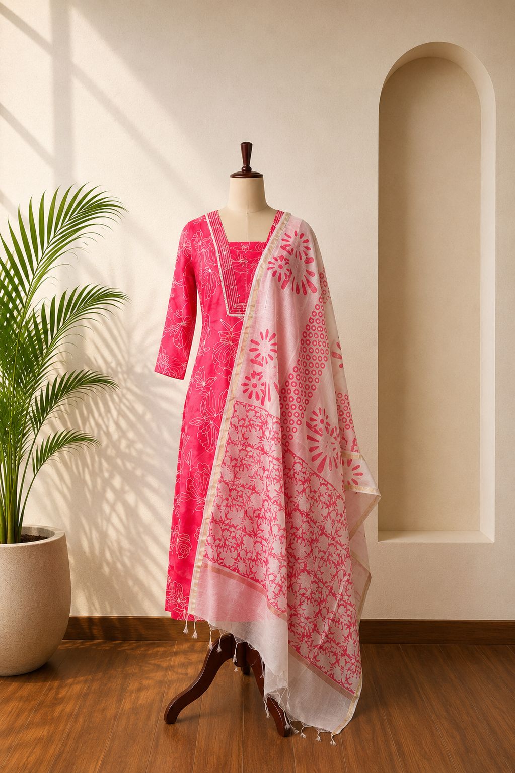 Neon Pink Kurta Set