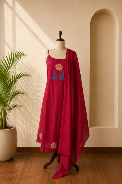 Mira Red Kurta Set