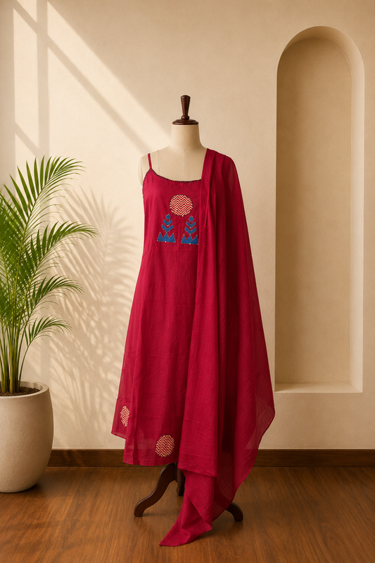 Mira Red Kurta Set