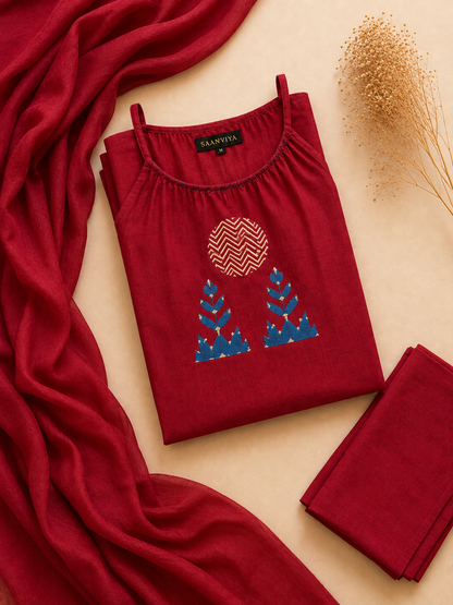 Mira Red Kurta Set