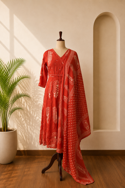 Orange Kurta Set
